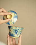 Ru Ware "Fish Playing in the Lotus Pond" Floating Sancai Gaiwan