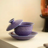 Lapis Lazuli Gemstone Porcelain "Hover" Gaiwan | 170ml Luxury Brewing Bowl