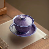 Lapis Lazuli Gemstone Porcelain "Hover" Gaiwan | 170ml Luxury Brewing Bowl
