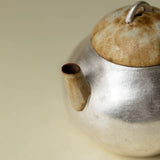 "Silver-Clad Primacy" | Japanese-Style Coarse Pottery Gilded Silver Teapot