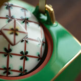 Japanese Zouzeng Kiln (Kurura-gaki) "Moeghi" Hand-Painted Gold Green Glaze Tea Set