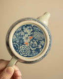 Antique Style "Ten Thousand Flowers" Han-Wa Tea Set | Aged Clay & Blue-and-White Porcelain